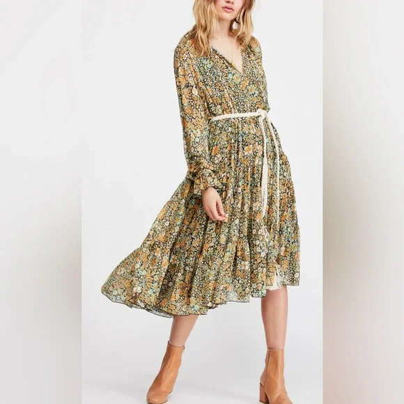 Free People Feeling Groovy Midi Dress in multi - Picture 2 of 7